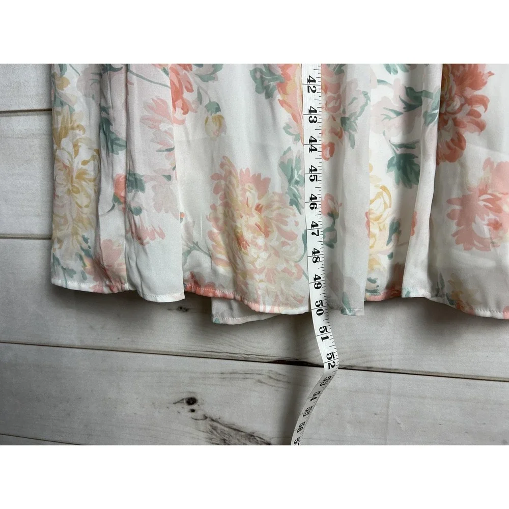 Abercrombie & Fitch Dress Womens Large Floral Wrap Maxi Flutter Chiffon NWT - Picture 7 of 8